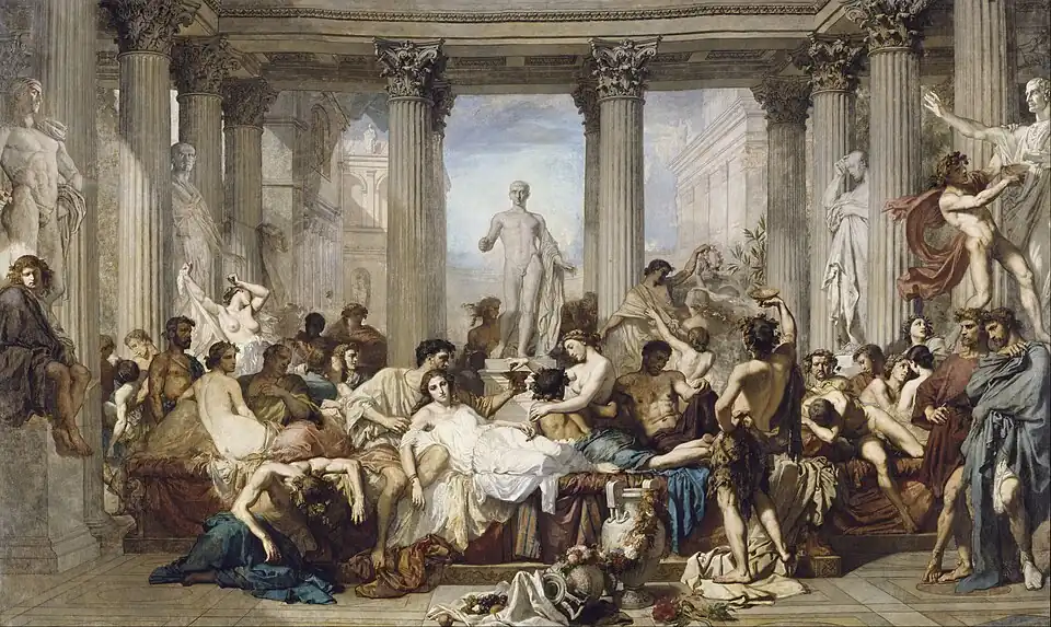 Thomas Couture, Les Romains de la décadence (1847), Paris, musée d'Orsay.