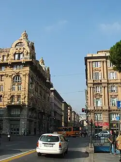 L'entrée de la Via XX Settembre depuis la via Luigi Cadorna.