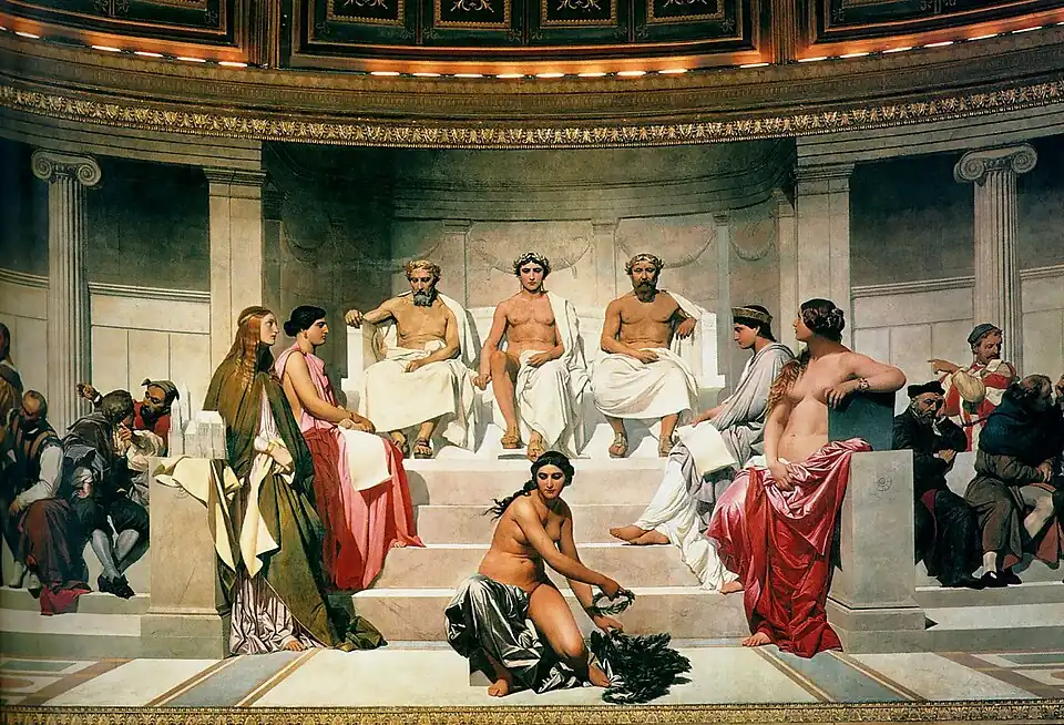 Détail de L’Hémicycle des beaux-arts (1841-1842), par Paul Delaroche, École nationale supérieure des beaux-arts, Paris.