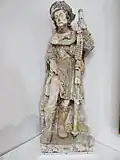 Statue de saint Roch, calcaire polychrome début XVIe&nbsp;siècle.