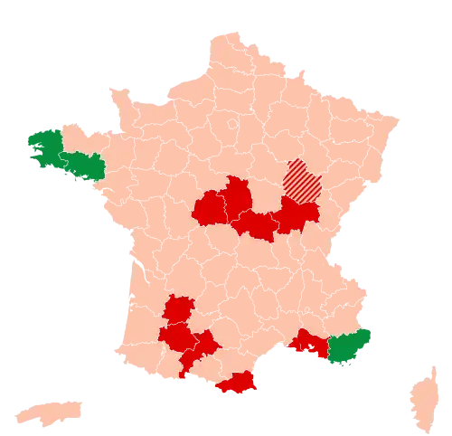 Candidats arrivés en deuxième position dans chaque département.