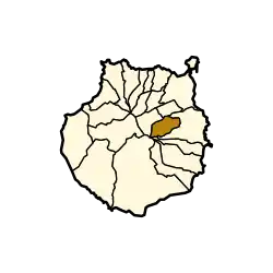 Localisation de Valsequillo de Gran Canaria dans l'île de Grande Canarie.