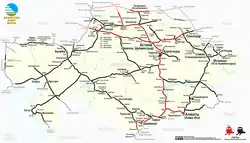 Description de l'image Railway Map of Kazakhstan (kk).png.