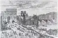 Porte Saint-Bernard et château de la Tournelle sur une gravure d'Adam Pérelle, vers 1680.