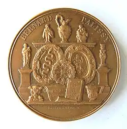 Médaille du lycée Bernard-Palissy d'Agen, centenaire de l'association des anciens élèves (1880 - 1980). Graveur : André Vauthier-Galle (1818-1899), recto.