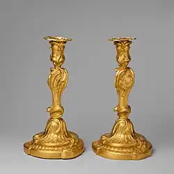 Paire de candélabres en bronze, 1735