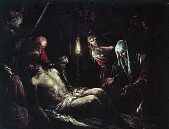 La Déposition inachevée (?) 1580 - 1590. Huile sur toile, 60&nbsp;×&nbsp;76&nbsp;cm. Museu Nacional de Arte Antiga de Lisbonne