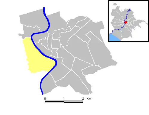 Localisation du rione sur la carte de Rome