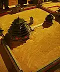 Maquette montrant une tentative de reconstitution d'un tombeau royal des Xia occidentaux.