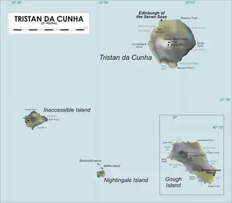 Voir sur la carte administrative de l'archipel Tristan da Cunha