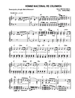 Image illustrative de l’article Hymne national de la Colombie