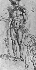 Esquisse peut-être destinée au Cupidon-Apollon&nbsp;(it), musée du Louvre.