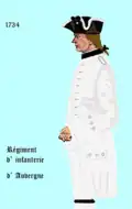 régiment d'Auvergne de 1734 à 1757
