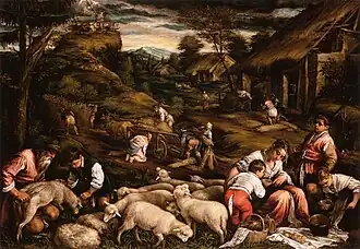 L'Été (le sacrifice d'Isaac), v. 1575. Huile / toile 79&nbsp;×&nbsp;111&nbsp;cm. Musée d'histoire de l'art de Vienne