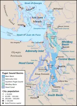 Carte du Puget Sound.
