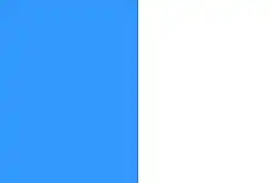 Drapeau bicolore bleu clair à gauche et blanc à droite.