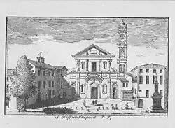 Gravure représentant une église.