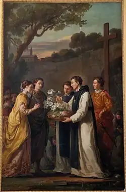Thibaud offrant onze brins de lilas à Saint Louis et Marguerite de Provence.