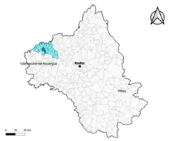 Naussac dans le canton de Lot et Montbazinois en 2020.