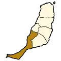 Localisation de Pájara dans l'île de Fuerteventura.