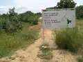 Panneau à l'entrée de la réserve.