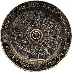 Plateau d’aiguière avec Moïse et Jethro par Pierre Reymond (musée des beaux-arts de Lyon).