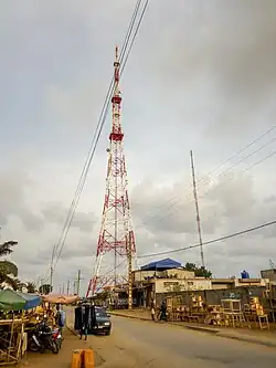 Pylône de radio diffusion de l'ORTB installé à Abomey-Calavi au Bénin.
