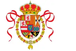 Pavillon naval de l'Espagne de 1701 à 1760.