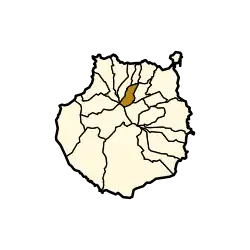 Localisation de Valleseco dans l'île de Grande Canarie.