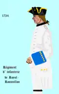 Régiment Royal-Roussillon de 1734 à 1757.