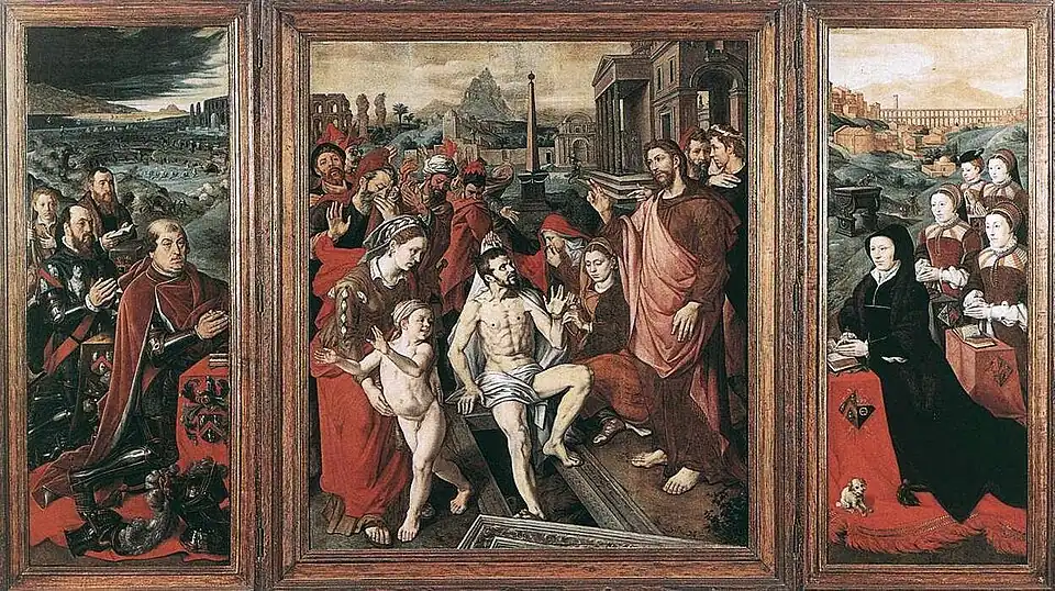 J. C. Vermeyen, Triptyque de la famille Micault, 1539-1559, musées royaux des Beaux-Arts de Belgique.