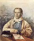Portrait de A. I. Fedotov, père de l'artiste. 1837. Aquarelle sur carton, 20&nbsp;×&nbsp;17,3&nbsp;cm. Galerie Tretiakov de Moscou.