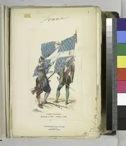 Mousquetaire et porte étendard du régiment des Gardes françaises..