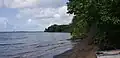Vue de la pointe Caraïbe à partir de la plage de la Ramée