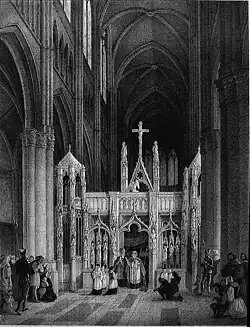 gravure du jubé de la cathédrale.
