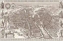 Vue de Paris en 1618.