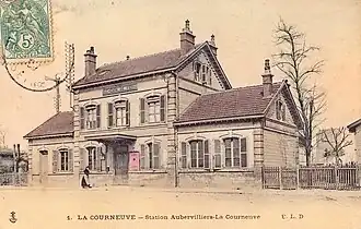 La gare, au tout début du XXe siècle. Elle s'appelait alors Aubervilliers - La Courneuve.