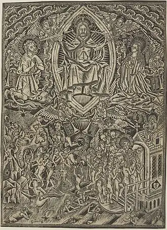 4. Monogrammiste D, Le Jugement dernier, gravure au criblé, Bibliothèque nationale de France (source Gallica).