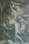 Paolo Farinati, Léto avec ses fils Diane et Apollon, environ 1590, fresque restaurée en 2016.