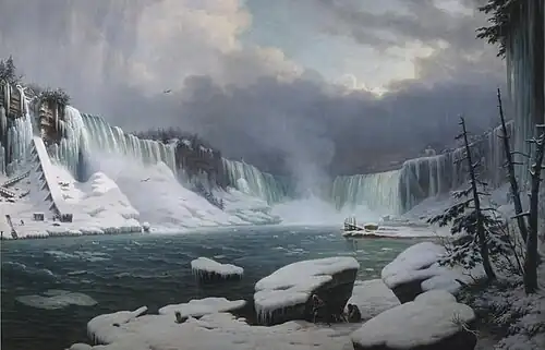 Hippolyte Sebron, Chutes du Niagara en hiver, 1857.