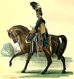 7th Queen's Own Hussars vers 1842.