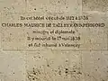 Inscription dans la rue Saint-Florentin.