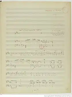 page du manuscrit autographe