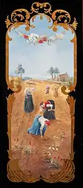 Un des panneaux de la boulangerie.