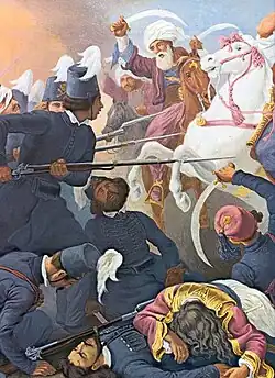 Peter von Hess, La Bande sacrée de Dragatsani (combat des Hiérolochites à Dragatsani). Milieu XIXe&nbsp;siècle.