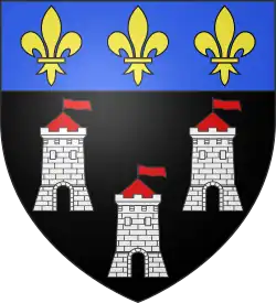 Dessin en couleurs d'un blason d'une ville.