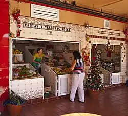 Vente de fruits et légumes.