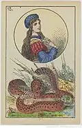 Carte n°13 d'un jeu divinatoire attribuée à Marie-Anne Lenormand. Editons édition Ensslin et Laiblin (Reutlingen). 1875. BNF Gallica