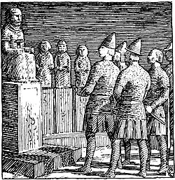 Le roi Olav au temple de Thor.