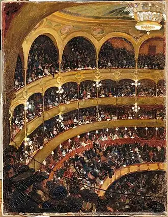 Concert Colonne (non daté), André Devambez (1867-1944), huile sur toile 72&nbsp;×&nbsp;55,3&nbsp;cm, Musée d'Orsay (Paris).